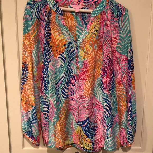 Lilly Pulitzer Elsa Silk blouse small - Picture 2 of 14